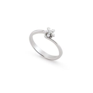Anello Artlinea in Oro Bianco con Diamanti - Stella - AD134-LB