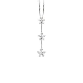Collana Artlinea in Oro Bianco con Diamanti - Stella - CD108-LB