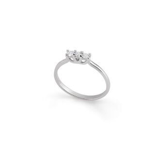 Anello Trilogy Artlinea in Oro Bianco con Diamante - AD079-LB