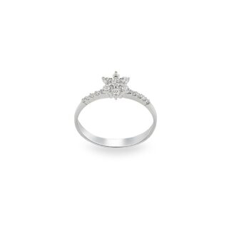 Anello Artlinea in Oro Bianco con Diamanti - Stella - AD177-LB