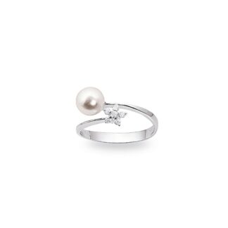 Anello Artlinea in Oro Bianco con Diamanti e Perla - Pearls - AD189-LB