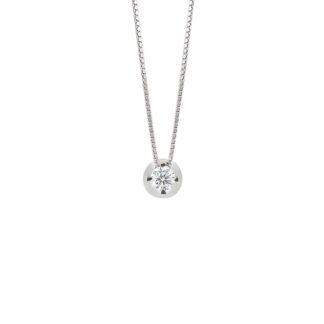 Collana Punto Luce Artlinea in Oro Bianco con Diamante - CD067-LB