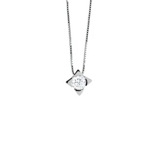 Collana Punto Luce Artlinea in Oro Bianco con Diamante - CD147-LB