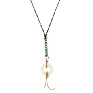 Collana 1AR in Metallo Rosè e Brunito e Pietra Bianca - 000EXH1184000