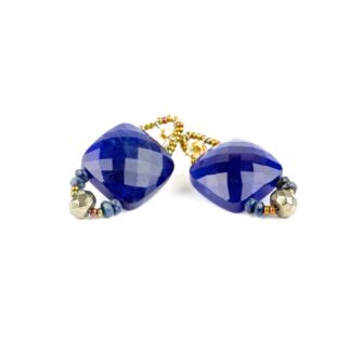 Orecchini Ziio in Argento e Vetro di Murano con Lapislazzuli – Ear Armonia Blu