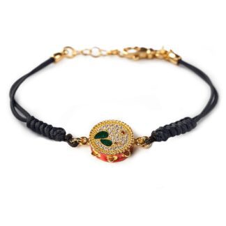 Bracciale Isola Bella Tamburello Argento Dorato Smalto Zirconi - 20000128