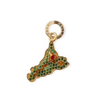Charm Isola Bella in Argento e Smalto | Sicilia - Lapilli - 20000139