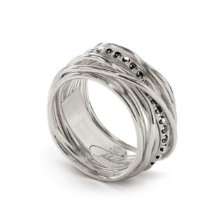 Anello Filodellavita 13 Fili Classic Argento Diamanti Neri - AN13ABN
