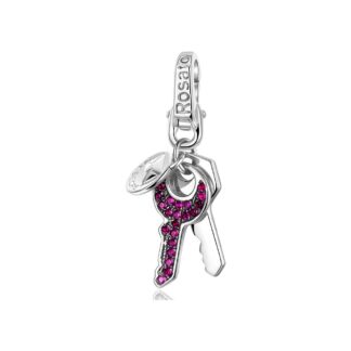 Charm Rosato in Argento con Zirconi | Chiavi - My Secret - SE014