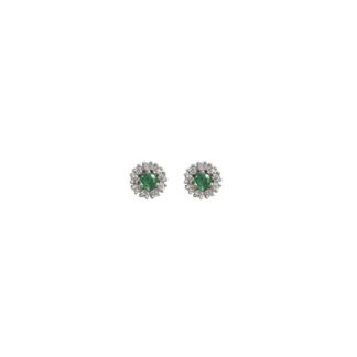 Orecchini Artlinea in Oro Bianco con Diamanti e Smeraldi - OD069/SM-LB