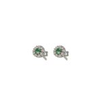 Orecchini Artlinea in Oro Bianco con Diamanti e Smeraldi - OD069/SM-LB