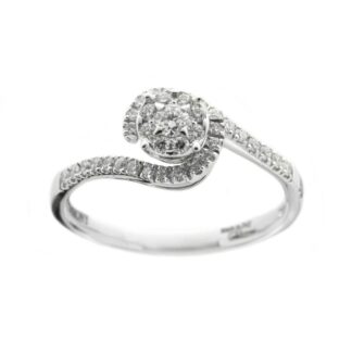 Anello Davite & Delucchi in Oro Bianco con Diamanti - AA030609OS