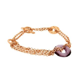Bracciale Fibi da Donna in Bronzo Rosè e Cristallo Viola - BB017-R