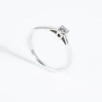 Anello Solitario Visconti Preziosi in Oro Bianco con Diamante - 0124A25