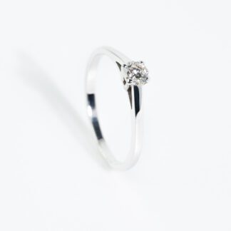 Anello Solitario Visconti Preziosi in Oro Bianco con Diamante - 0124A25