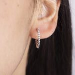 Orecchini Boccole in Oro Bianco con Diamanti – GO041-D