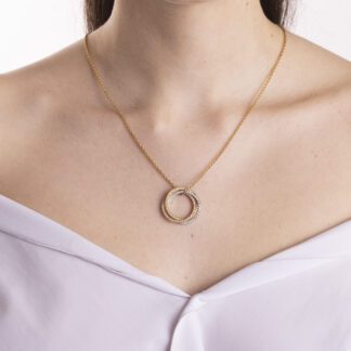 Collana in Oro Bianco Giallo e Diamanti – 2195