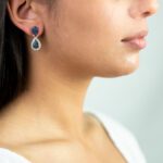 Orecchini da Donna in Oro Bianco con Diamanti e Zaffiri – ORC5/1