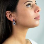 Orecchini da Donna in Oro Bianco con Diamanti e Zaffiri – ORC5/1