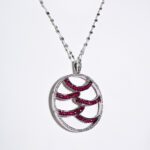 Collana da Donna in Oro Bianco con Diamanti e Rubini – C326-2