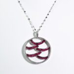 Collana da Donna in Oro Bianco con Diamanti e Rubini – C326-2