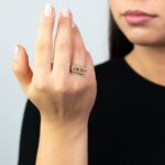 Anello in Oro Bianco con Diamanti e Quarzo Citrino - 0896