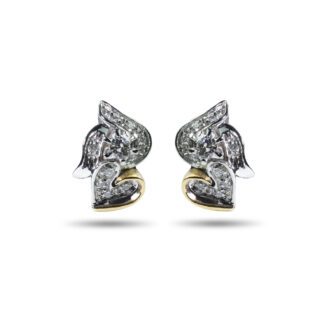 Orecchini a Lobo in Oro Bianco e Giallo con Diamanti - 172022