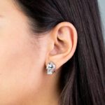 Orecchini a Lobo in Oro Bianco e Giallo con Diamanti - 172022