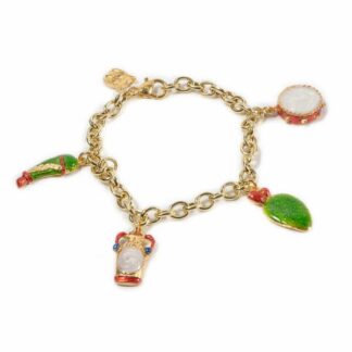Bracciale Isola Bella Charms Quattro Simboli Sicilia Argento - 20000013