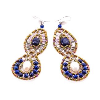 Orecchini Ziio in Argento e Vetro di Murano con Lapislazzuli - EAR JANE LAPIZ