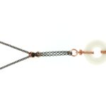 Collana 1AR in Metallo Rosè e Brunito e Pietra Bianca - 000EXH1184000