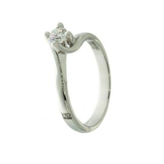 Anello Davite & Delucchi in Oro Bianco con Diamante - AA003093 25FV