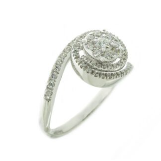 Anello Davite & Delucchi in Oro Bianco con Diamanti - AA030450 OS