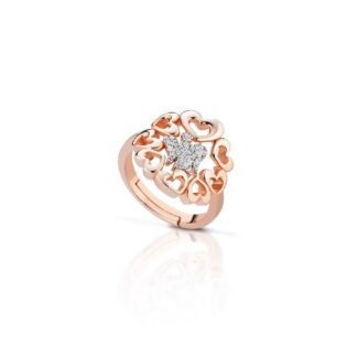 Anello Roberto Giannotti in Argento Rosè con Angelo e Cuori - GIA325