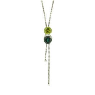 Collana Donna Planet in Oro Bianco Diamanti Peridoto e Quarzo - PTG56BNVI1