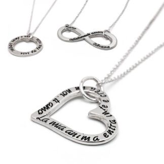 Collana Ego You Argento Cuore Cerchio Infinito personalizzabile Frase - GRAG313