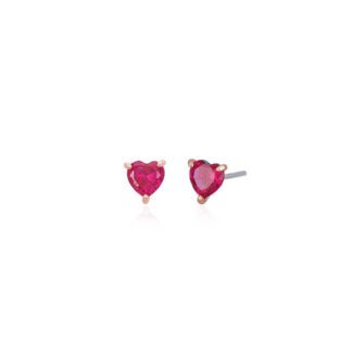 Orecchini Mabina Cuore Argento Rubino - 563181