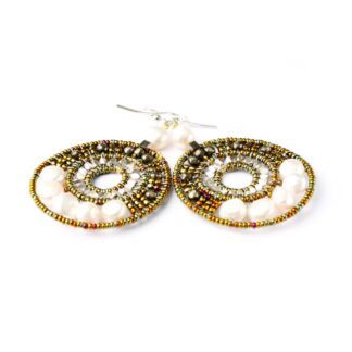 Orecchini Ziio World Argento Vetro di Murano Pirite Perle - EAR WORLD PEARL