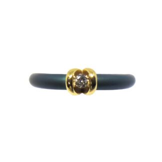 Anello Solitario Titanio Oro Diamanti - 49/351TI/5
