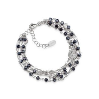 Bracciale Amen in Argento con Cristalli - Rosario - BRMFBG