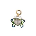 Charm Isola Bella in Argento e Smalto | Granchio - Lapilli - 20000822