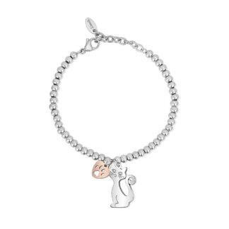 Bracciale 2Jewels in Acciaio con Gatto e Zampetta - Preppy - 231969