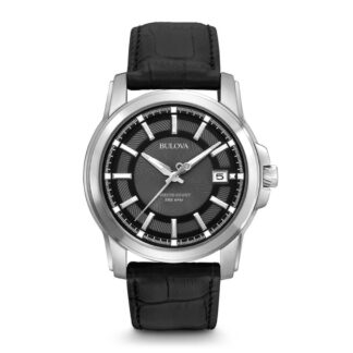 Orologio Bulova Uomo Acciaio Pelle Nera 96B158