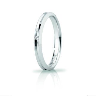 Fede Slim Unoaerre Oro Bianco Diamante