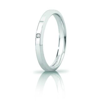 Fede Slim Unoaerre Oro Bianco Diamante