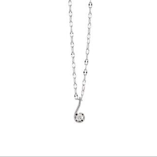 Collana Donna Artlinea Oro Bianco Pendente Diamante - Punti Luce - CD036-LB