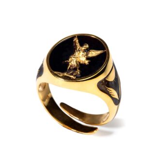 Anello Isola Bella Argento Dorato Smalti San Michele Arcangelo - 20000848