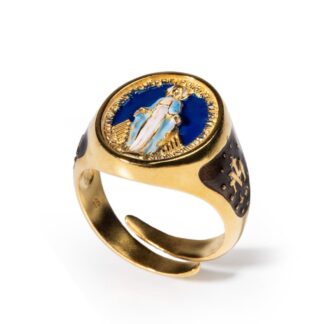 Anello Isola Bella Argento Dorato Smalti Madonna - 20000849