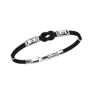 Bracciale Zancan in Kevlar con Inserti in Argento e Oro - Regata - EXB518R-NE