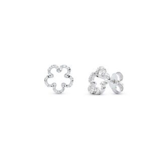 Orecchini Artlinea in Oro Bianco con Diamanti | Fiore - OD241-4B